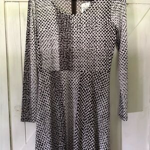 MICHAEL Michael Kors Monochrome Patterned Long Sleeve Dress